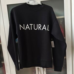 Brunette The Label NATURAL Sweatshirt BLACK  S/M NWT $79 retail🖤🖤